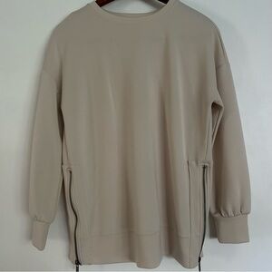 Cable & Gauge Studio Beige Sweatshirt with Zipper Sides Size XS